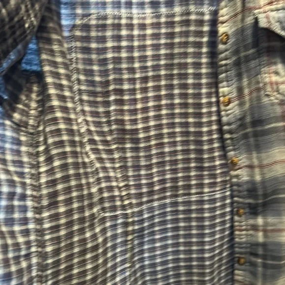 #1129 AC DC Plaid Button-Up Shirt - Picture 6 of 11